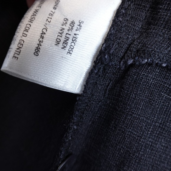 Eileen Fisher Cardigan Jacket Linen Blend Black Size Large 3/4 Sleeves - Picture 3 of 8